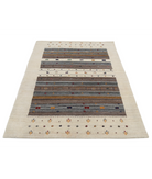 Hand Made Lori Wool Rug 4' 0" X 5' 10" 4' 0" X 5' 10" (122 X 178) / Ivory / Ivory