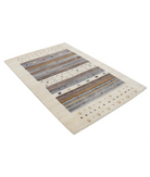 Hand Made Lori Wool Rug 4' 0" X 5' 11" 4' 0" X 5' 11" (122 X 180) / Ivory / Ivory