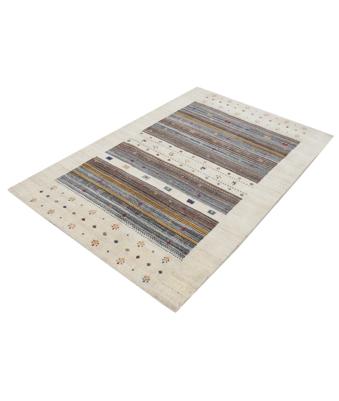 Hand Made Lori Wool Rug 3' 11" X 5' 9" 3' 11" X 5' 9" (119 X 175) / Ivory / Ivory