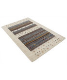 Hand Made Lori Wool Rug 3' 11" X 5' 9" 3' 11" X 5' 9" (119 X 175) / Ivory / Ivory
