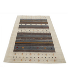 Hand Made Lori Wool Rug 3' 11" X 5' 9" 3' 11" X 5' 9" (119 X 175) / Ivory / Ivory