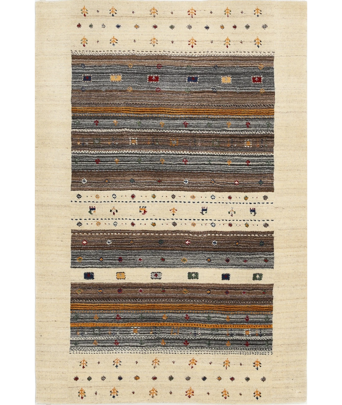 Hand Made Lori Wool Rug 4' 0" X 5' 10" 4' 0" X 5' 10" (122 X 178) / Ivory / Ivory