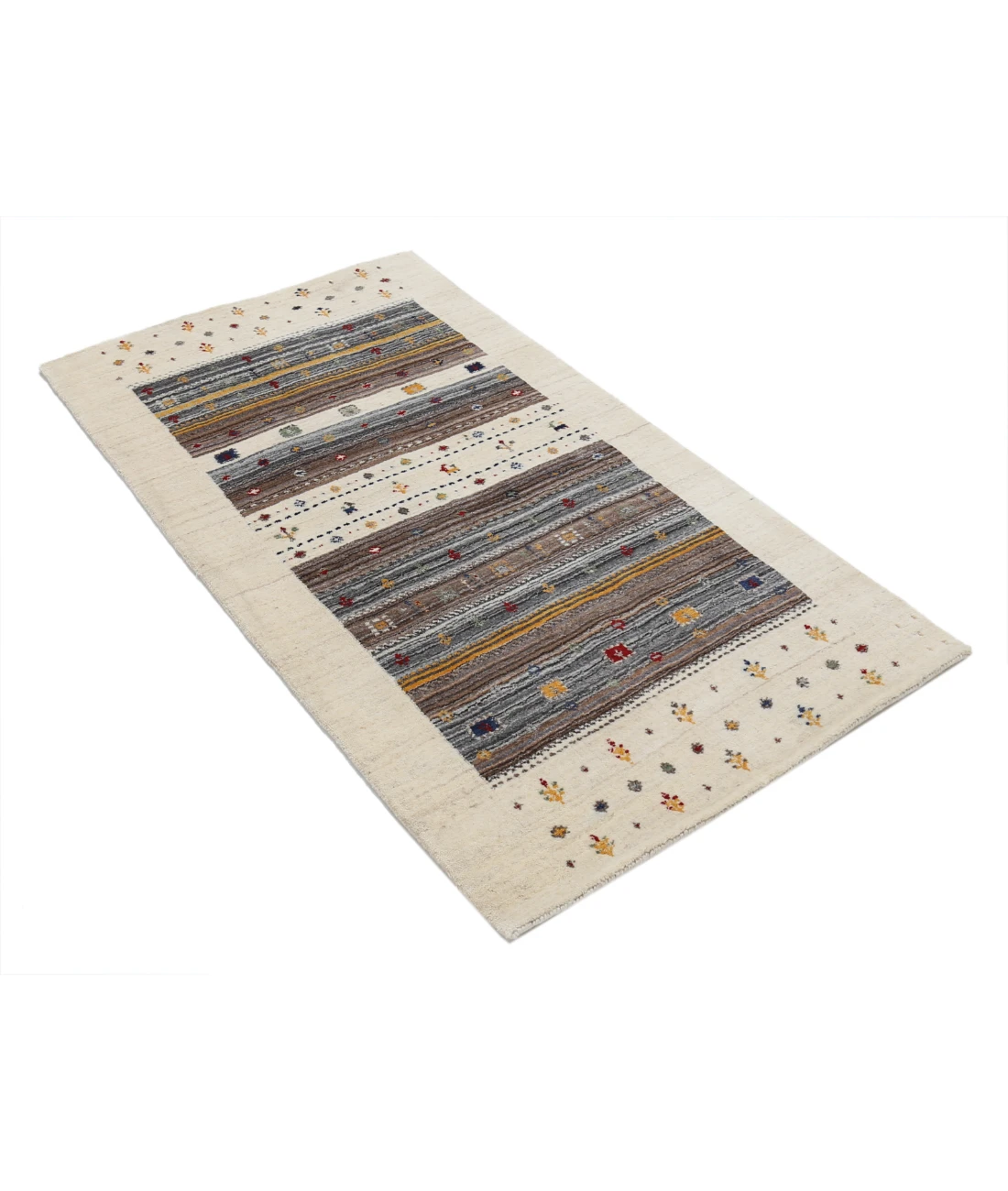 Hand Made Lori Wool Rug 2' 11" X 5' 2" 2' 11" X 5' 2" (89 X 158) / Ivory / Ivory