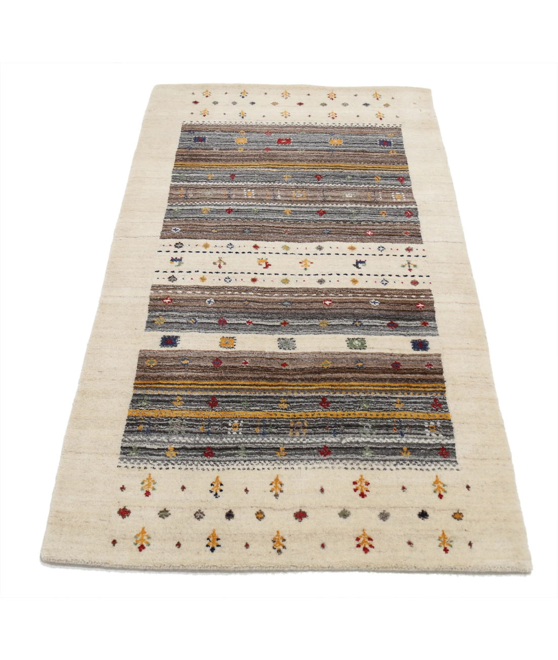 Hand Made Lori Wool Rug 2' 11" X 5' 2" 2' 11" X 5' 2" (89 X 158) / Ivory / Ivory