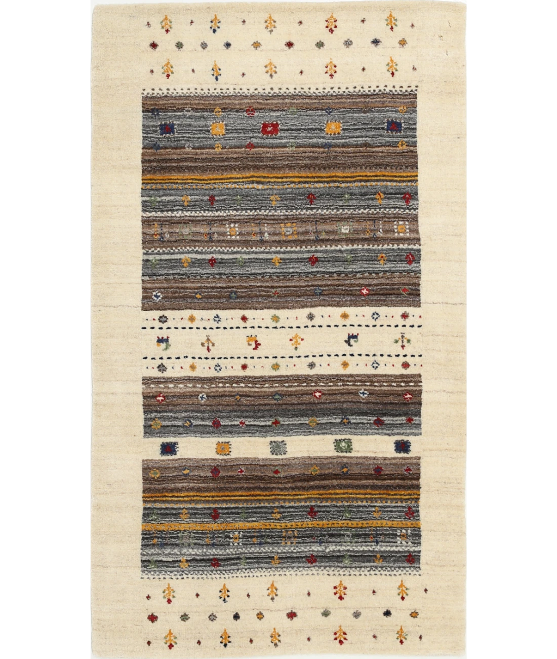 Hand Made Lori Wool Rug 2' 11" X 5' 2" 2' 11" X 5' 2" (89 X 158) / Ivory / Ivory