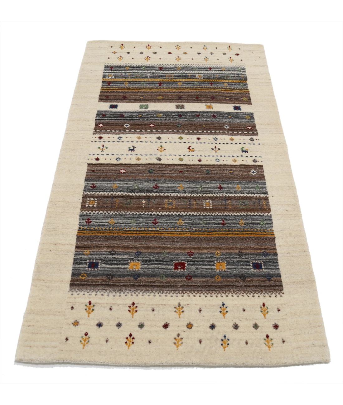 Hand Made Lori Wool Rug 3' 0" X 5' 2" 3' 0" X 5' 2" (91 X 158) / Ivory / Ivory