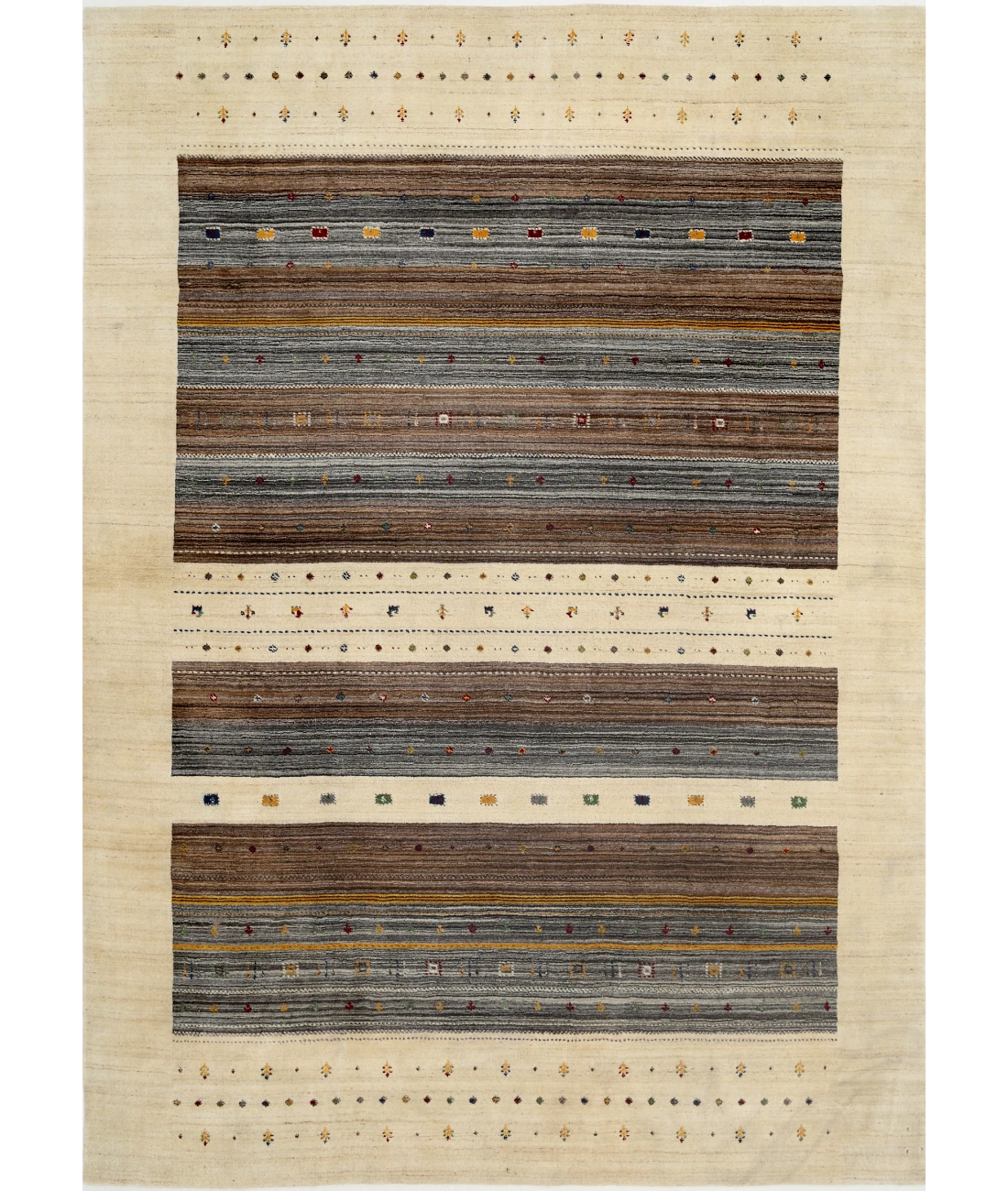 Hand Made Lori Wool Rug 8' 3" X 11' 4" 8' 3" X 11' 4" (251 X 345) / Ivory / Ivory