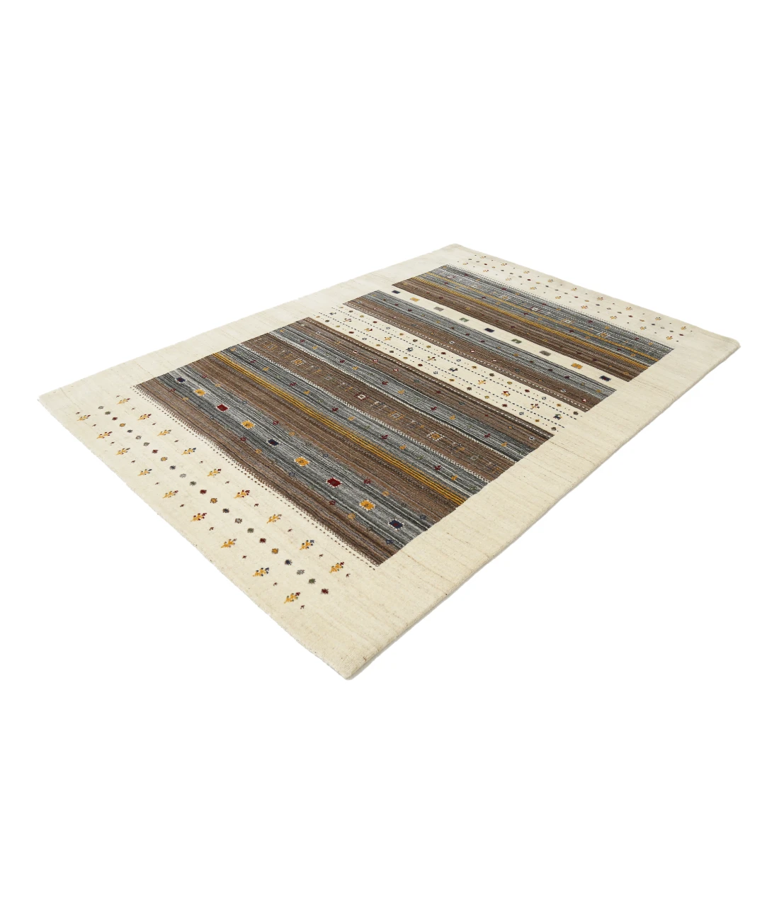 Hand Made Lori Wool Rug 5' 6" X 7' 10" 5' 6" X 7' 10" (168 X 239) / Ivory / Ivory