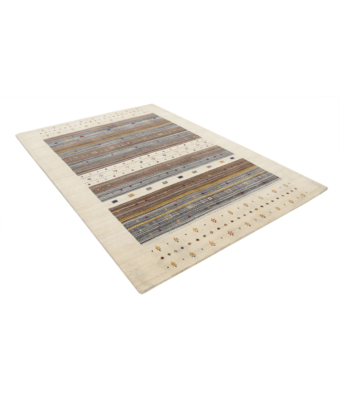 Hand Made Lori Wool Rug 5' 6" X 7' 10" 5' 6" X 7' 10" (168 X 239) / Ivory / Ivory