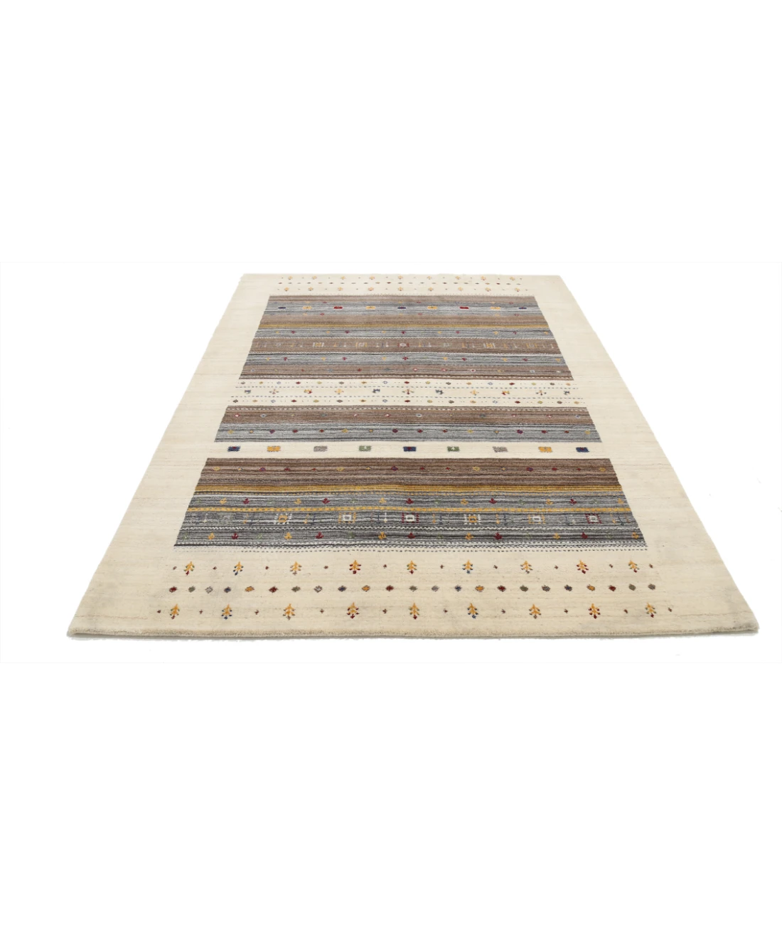 Hand Made Lori Wool Rug 5' 6" X 7' 10" 5' 6" X 7' 10" (168 X 239) / Ivory / Ivory