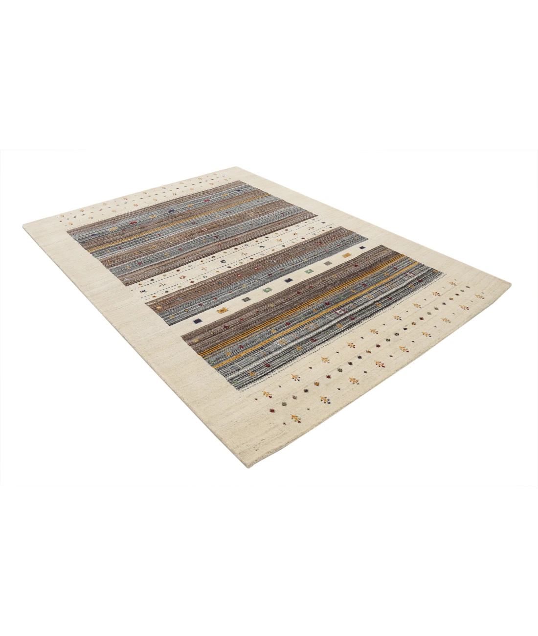 Hand Made Lori Wool Rug 5' 8" X 7' 10" 5' 8" X 7' 10" (173 X 239) / Ivory / Ivory