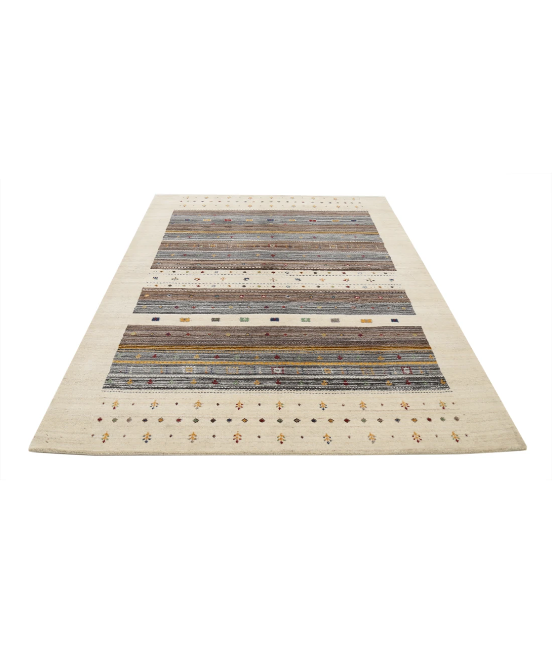 Hand Made Lori Wool Rug 5' 8" X 7' 10" 5' 8" X 7' 10" (173 X 239) / Ivory / Ivory