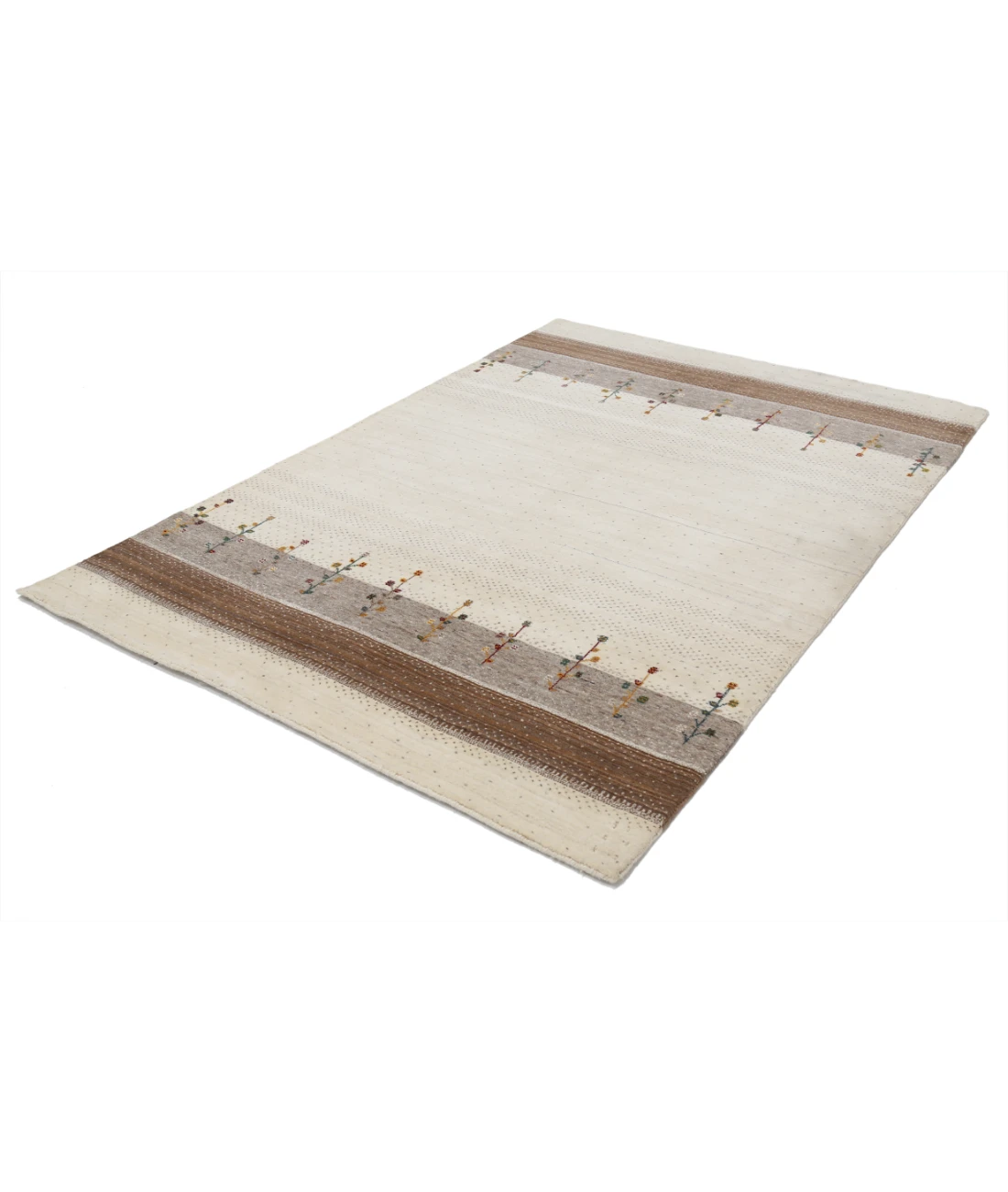 Hand Made Lori Wool Rug 5' 1" X 7' 4" 5' 1" X 7' 4" (155 X 223) / Ivory / Ivory