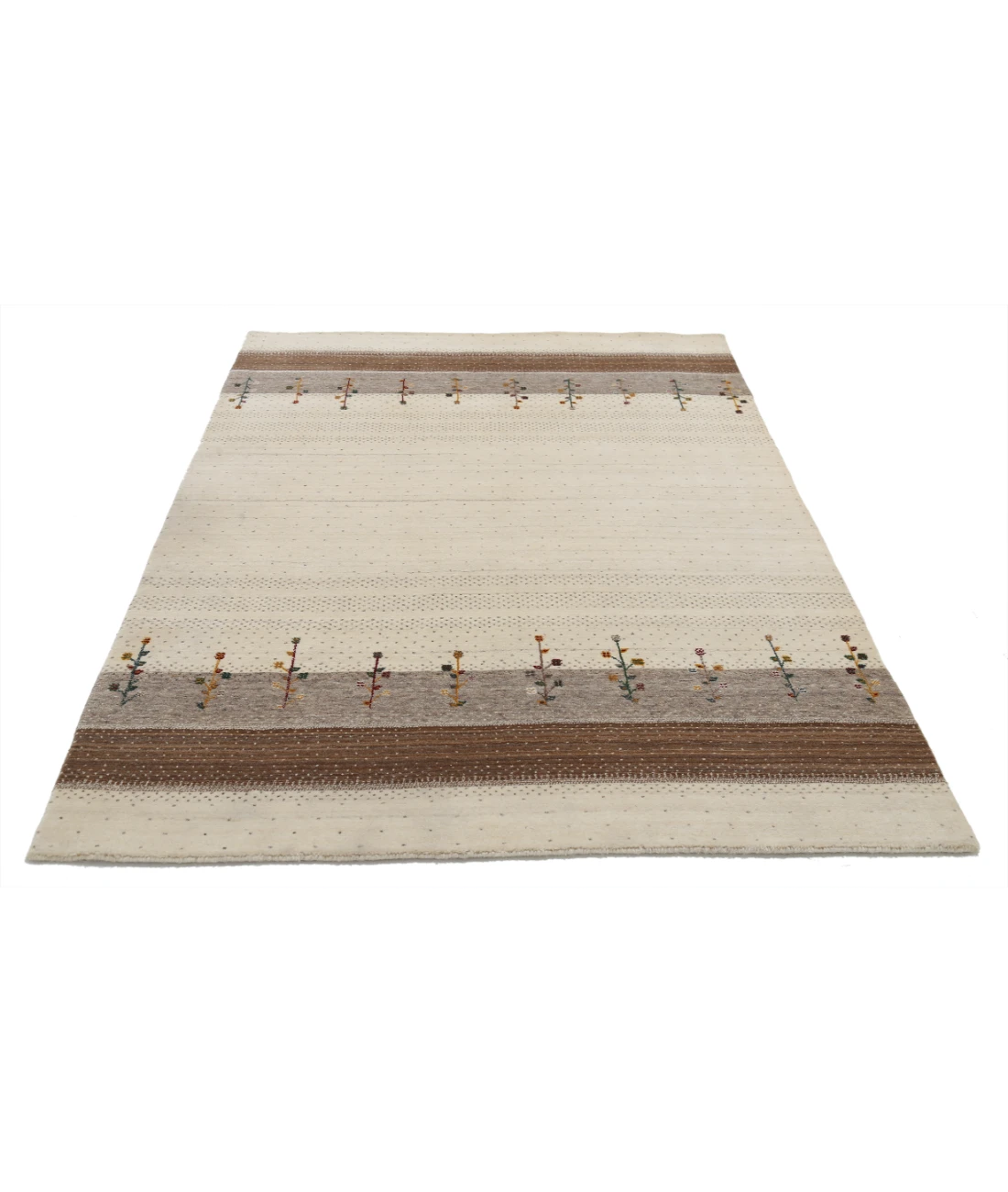 Hand Made Lori Wool Rug 5' 1" X 7' 4" 5' 1" X 7' 4" (155 X 223) / Ivory / Ivory