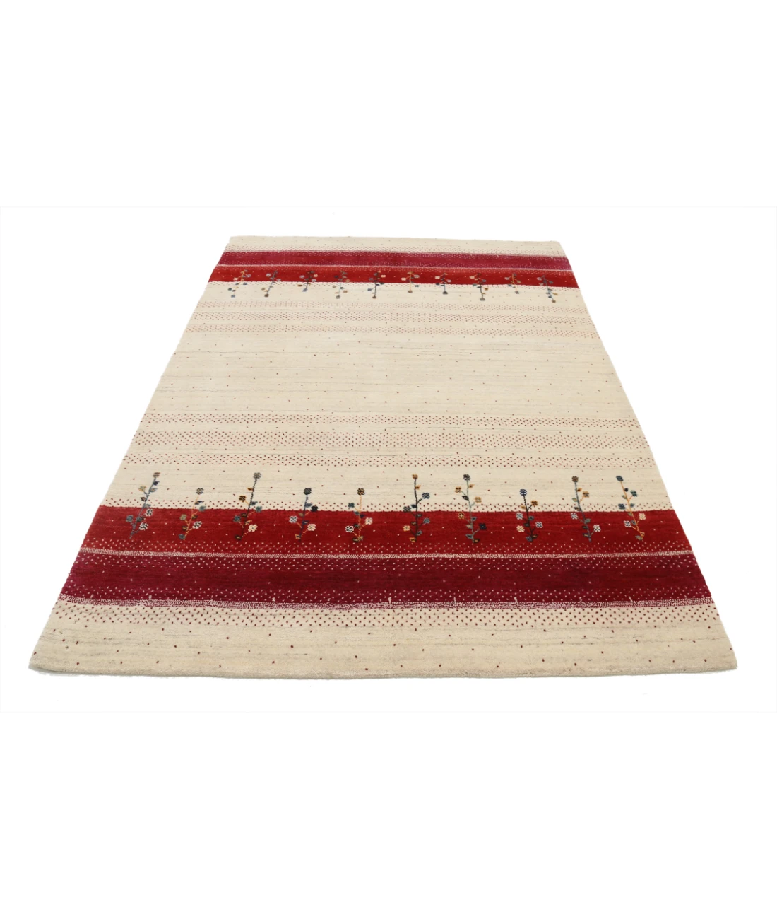 Hand Made Lori Wool Rug 5' 2" X 7' 6" 5' 2" X 7' 6" (158 X 229) / Ivory / Ivory