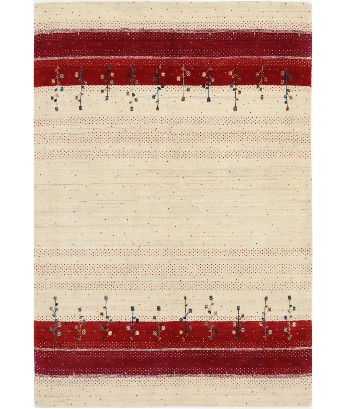 Hand Made Lori Wool Rug 5' 2" X 7' 6" 5' 2" X 7' 6" (158 X 229) / Ivory / Ivory