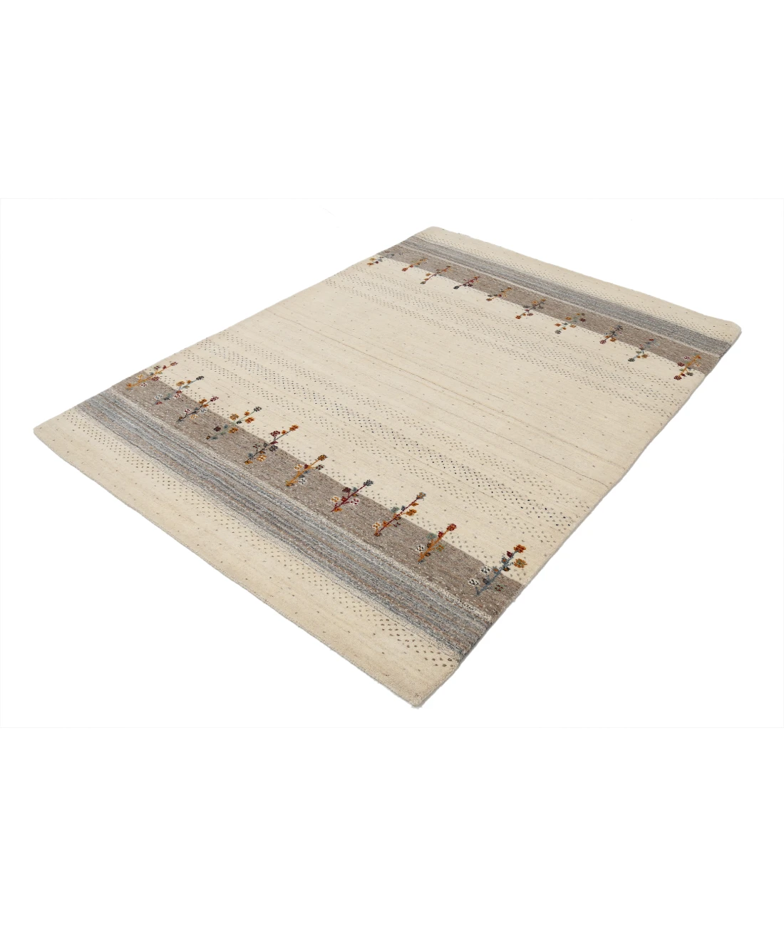 Hand Made Lori Wool Rug 4' 7" X 6' 6" 4' 7" X 6' 6" (140 X 198) / Ivory / Ivory