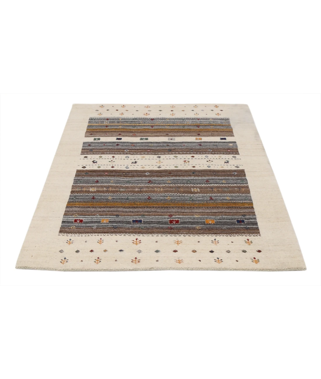 Hand Made Lori Wool Rug 3' 11" X 5' 8" 3' 11" X 5' 8" (119 X 173) / Ivory / Ivory