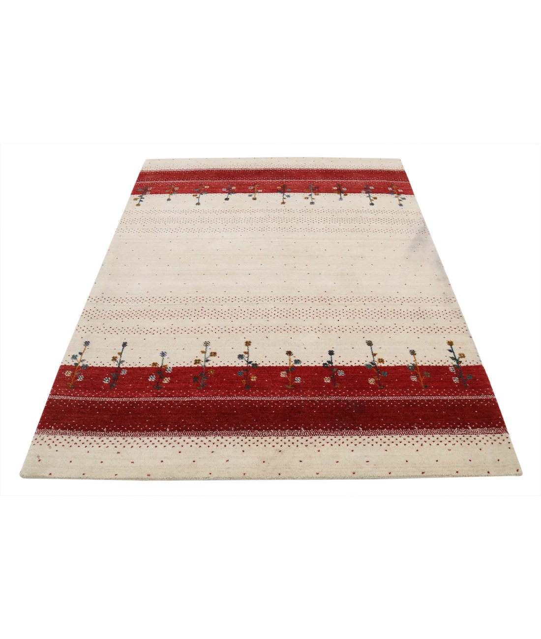 Hand Made Lori Wool Rug 4' 5" X 6' 2" 4' 5" X 6' 2" (135 X 188) / Ivory / Ivory