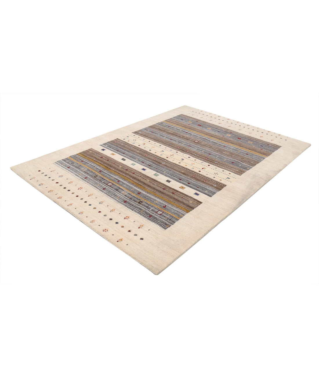 Hand Made Lori Wool Rug 5' 8" X 7' 7" 5' 8" X 7' 7" (173 X 231) / Ivory / Ivory