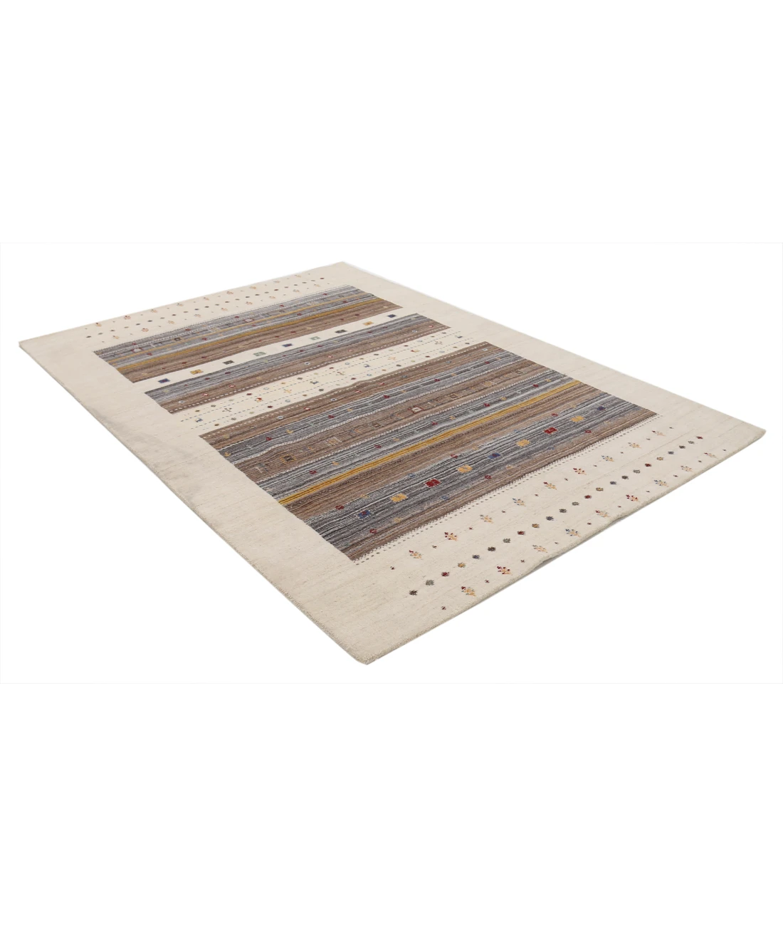 Hand Made Lori Wool Rug 5' 8" X 7' 7" 5' 8" X 7' 7" (173 X 231) / Ivory / Ivory