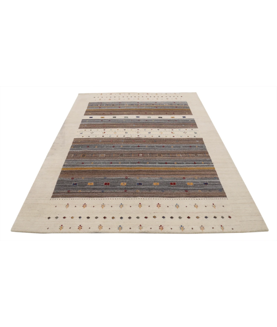 Hand Made Lori Wool Rug 5' 8" X 7' 7" 5' 8" X 7' 7" (173 X 231) / Ivory / Ivory