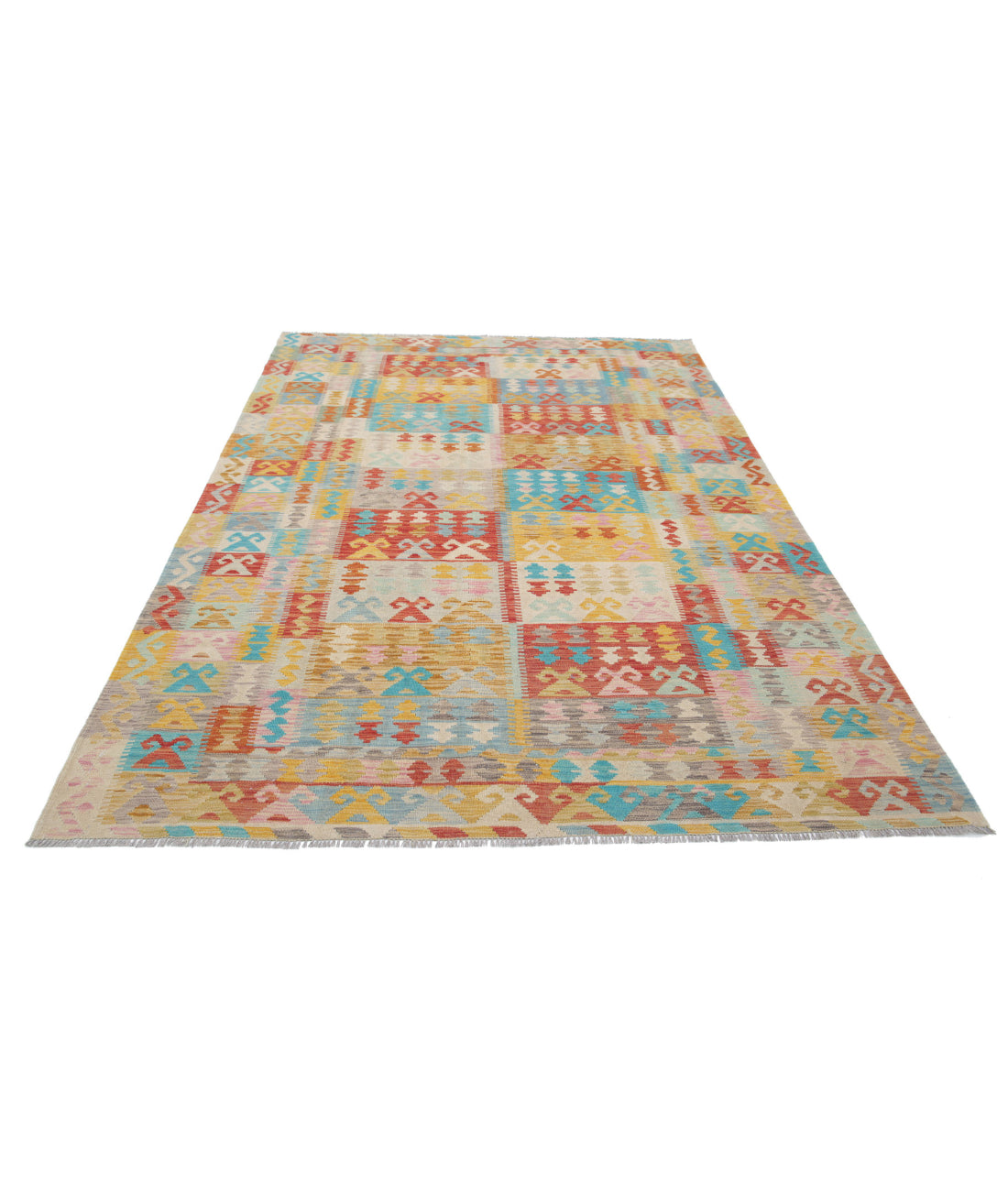 Maimana-Kilim 6'4'' X 9'8'' Hand-Knotted Wool Kilim 6'4'' x 9'8'' (190 X 290) / Multi / Multi