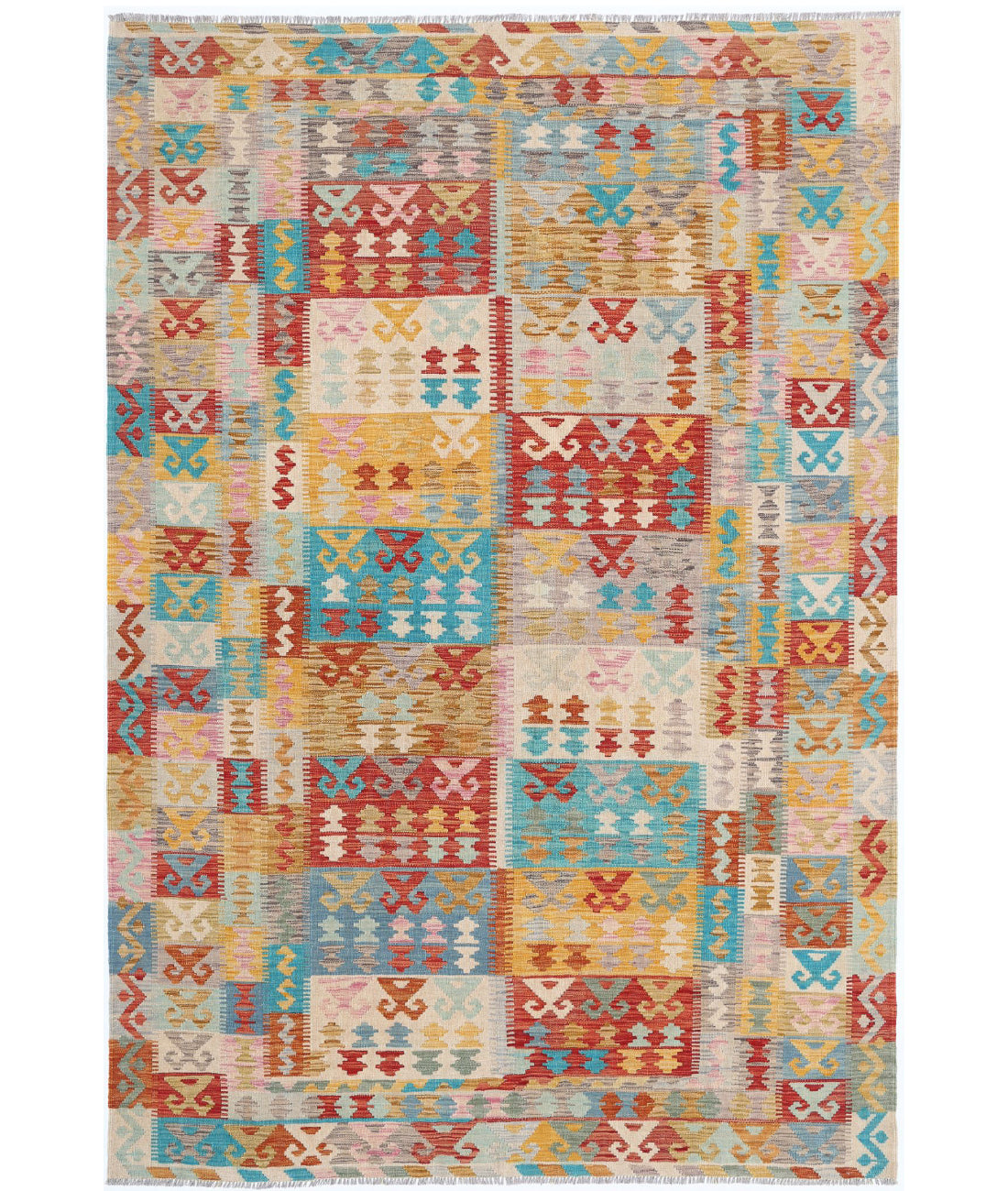 Maimana-Kilim 6'4'' X 9'8'' Hand-Knotted Wool Kilim 6'4'' x 9'8'' (190 X 290) / Multi / Multi