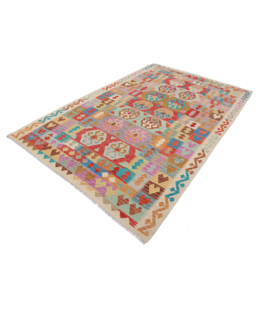 Maimana-Kilim 6'2'' X 9'10'' Hand-Knotted Wool Kilim 6'2'' x 9'10'' (185 X 295) / Multi / Multi