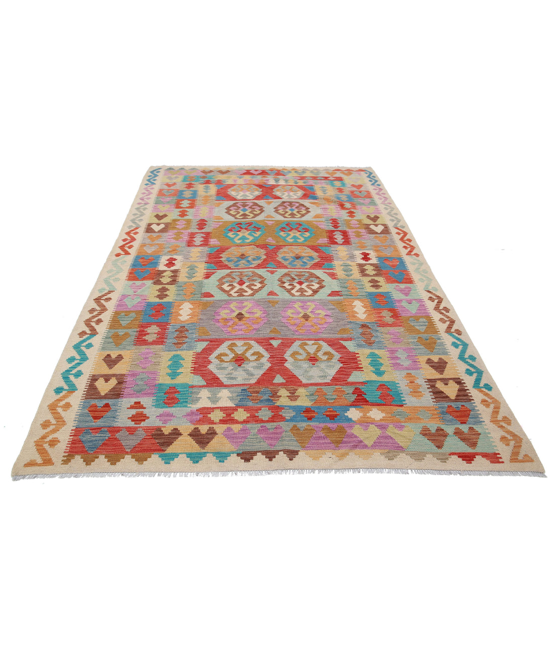 Maimana-Kilim 6'2'' X 9'10'' Hand-Knotted Wool Kilim 6'2'' x 9'10'' (185 X 295) / Multi / Multi