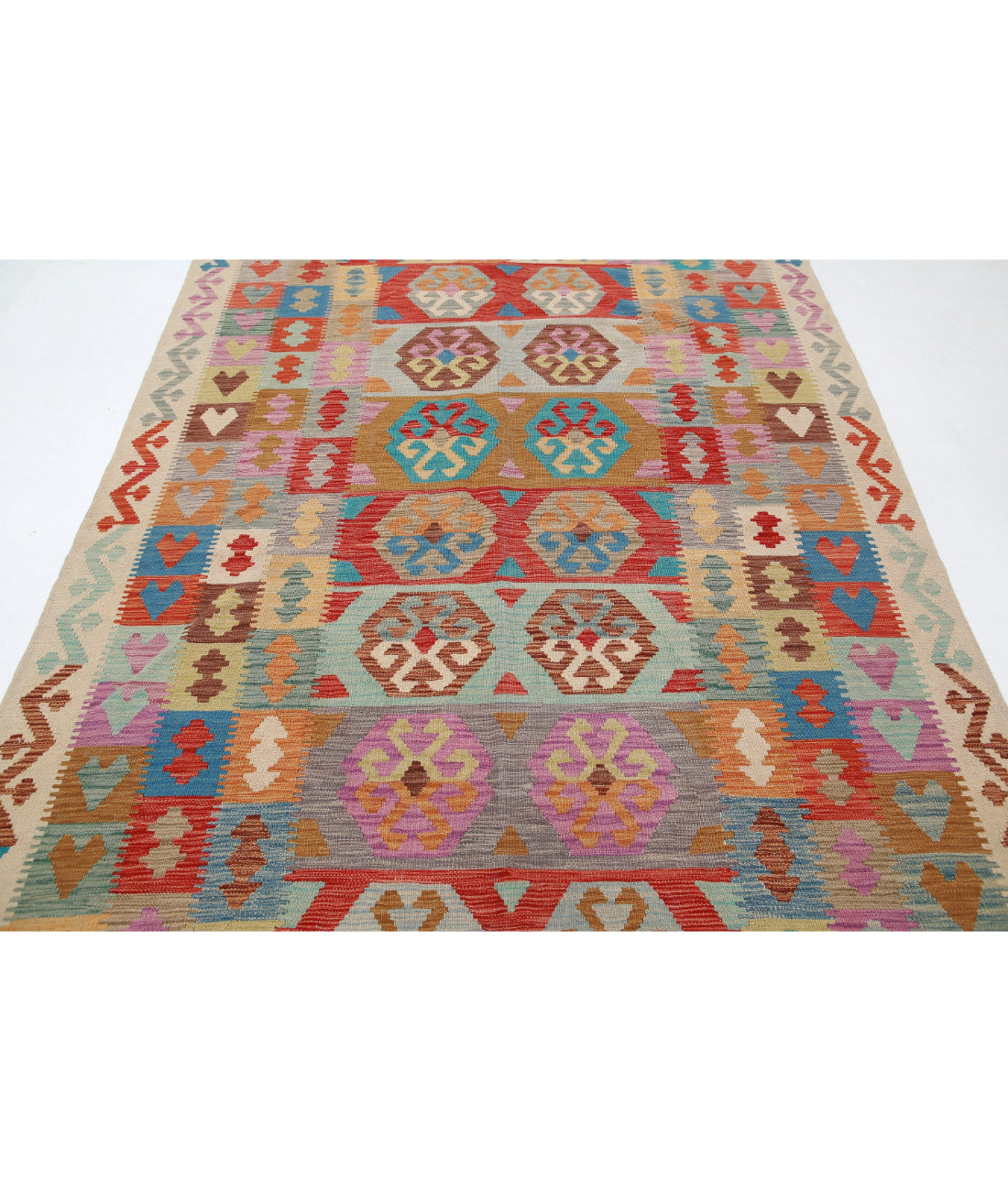 Maimana-Kilim 6'2'' X 9'10'' Hand-Knotted Wool Kilim 6'2'' x 9'10'' (185 X 295) / Multi / Multi