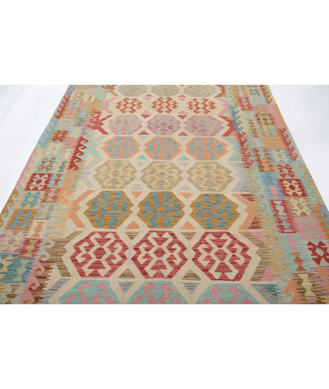 Maimana-Kilim 6'6'' X 9'7'' Hand-Knotted Wool Kilim 6'6'' x 9'7'' (195 X 288) / Multi / Multi