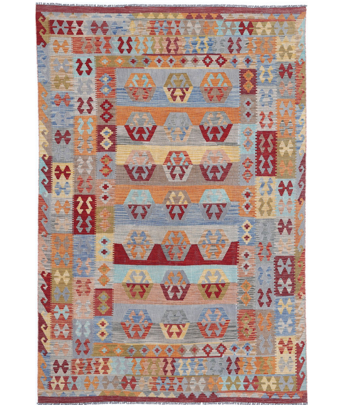 Maimana-Kilim 6'3'' X 9'6'' Hand-Knotted Wool Kilim 6'3'' x 9'6'' (188 X 285) / Multi / Multi