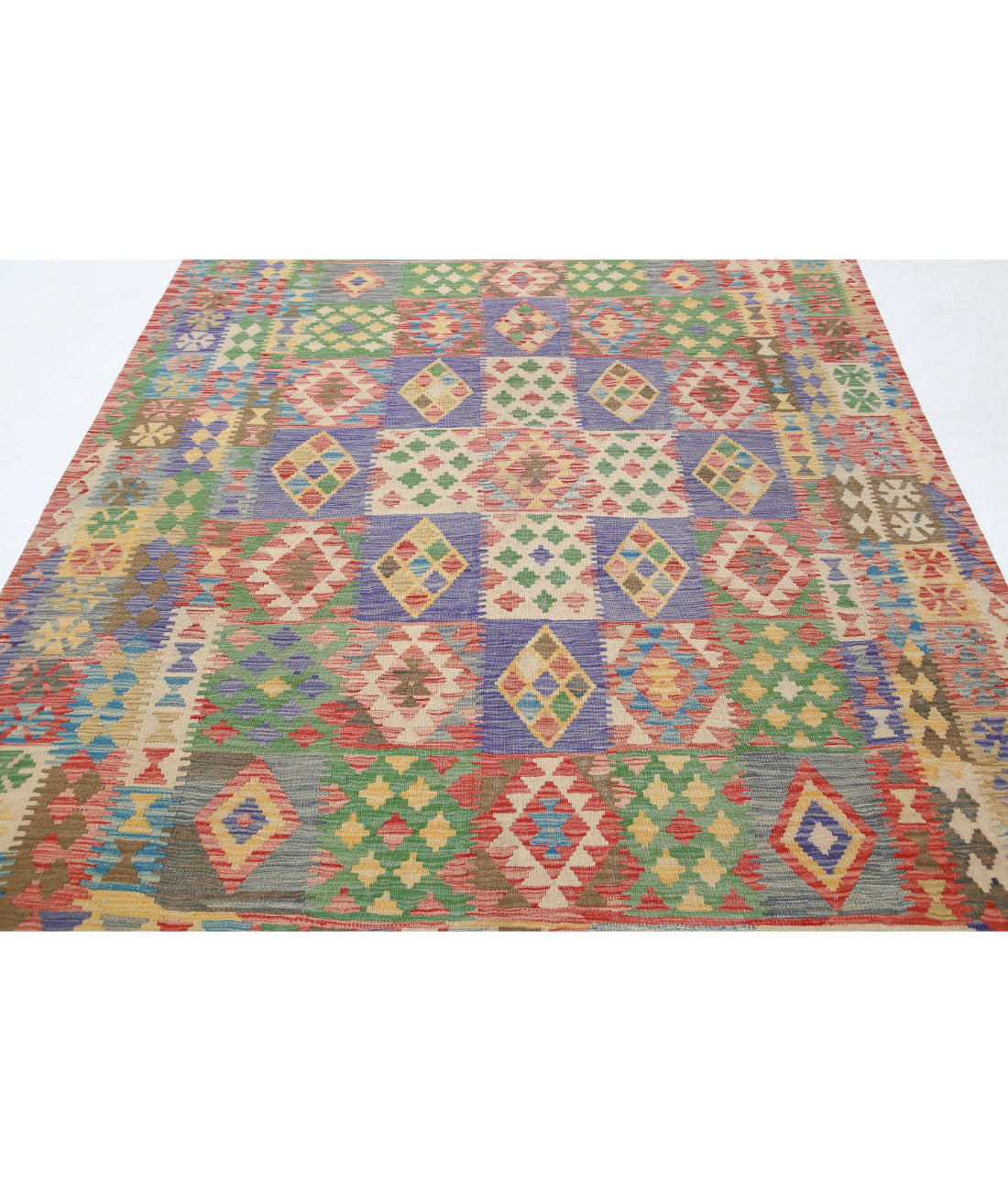 Maimana-Kilim 6'4'' X 9'2'' Hand-Knotted Wool Kilim 6'4'' x 9'2'' (190 X 275) / Multi / Multi