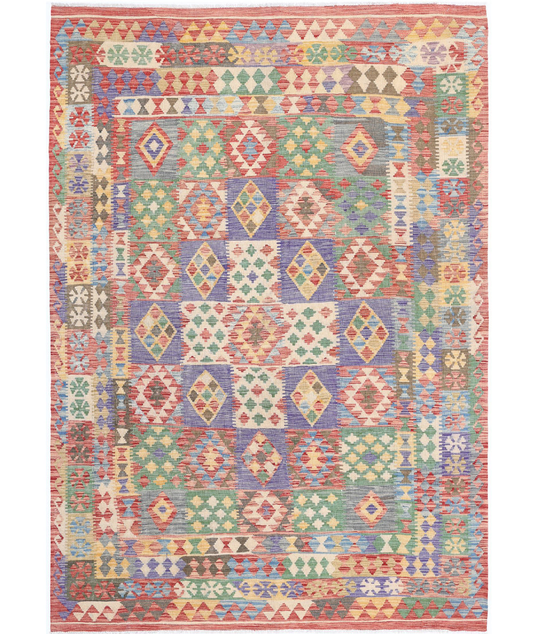 Maimana-Kilim 6'4'' X 9'2'' Hand-Knotted Wool Kilim 6'4'' x 9'2'' (190 X 275) / Multi / Multi