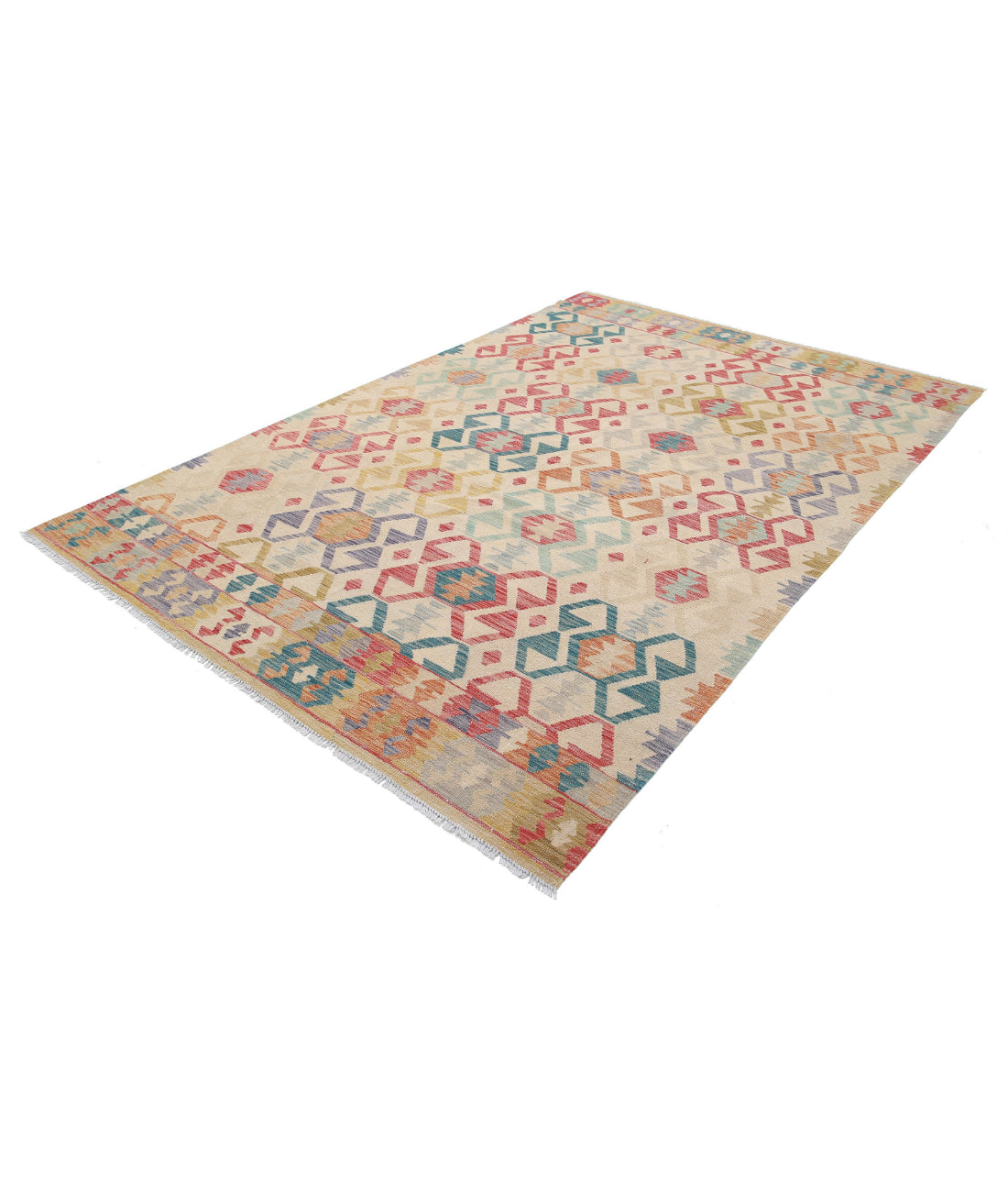 Maimana-Kilim 6'4'' X 9'8'' Hand-Knotted Wool Kilim 6'4'' x 9'8'' (190 X 290) / Multi / Multi