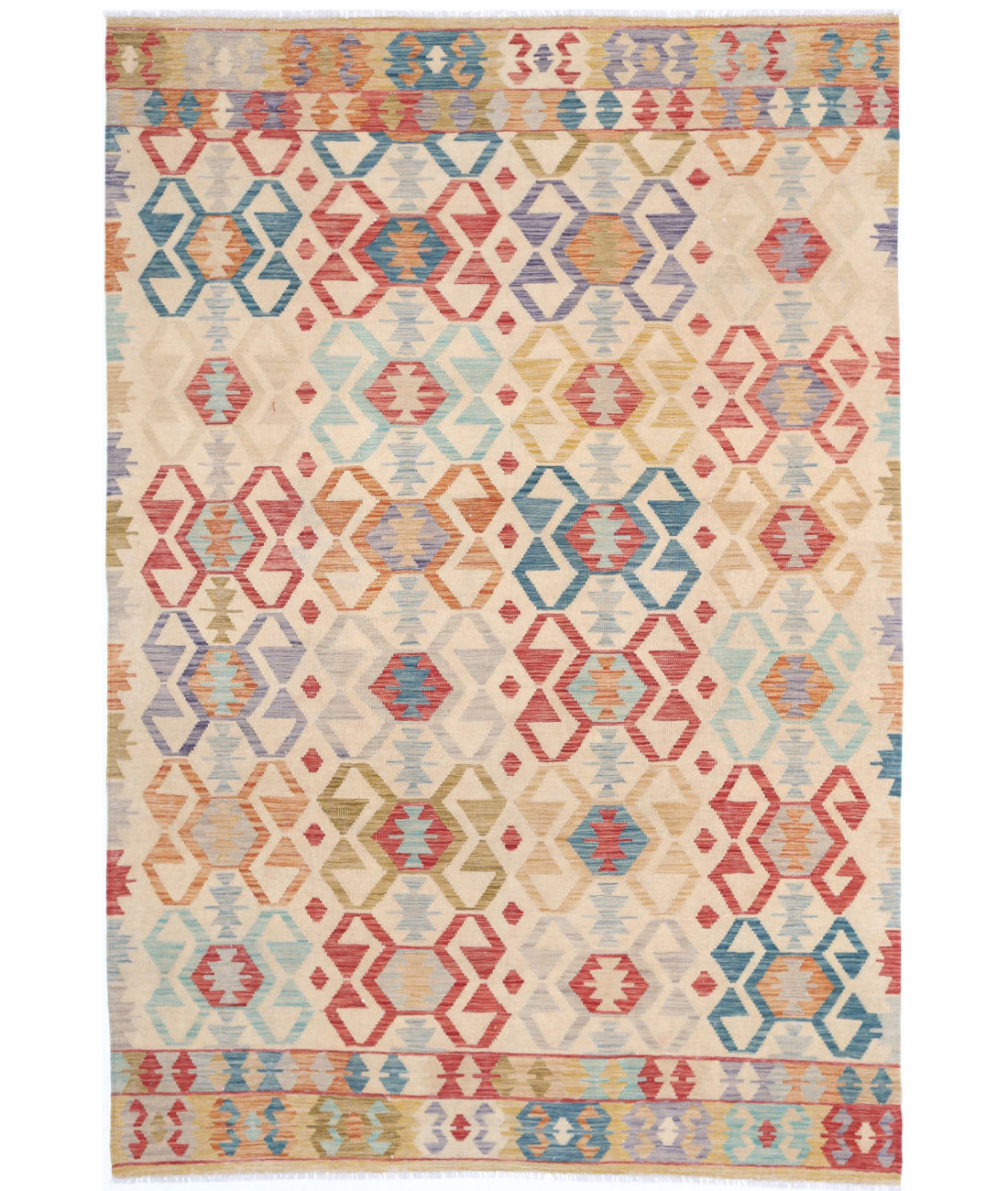 Maimana-Kilim 6'4'' X 9'8'' Hand-Knotted Wool Kilim 6'4'' x 9'8'' (190 X 290) / Multi / Multi