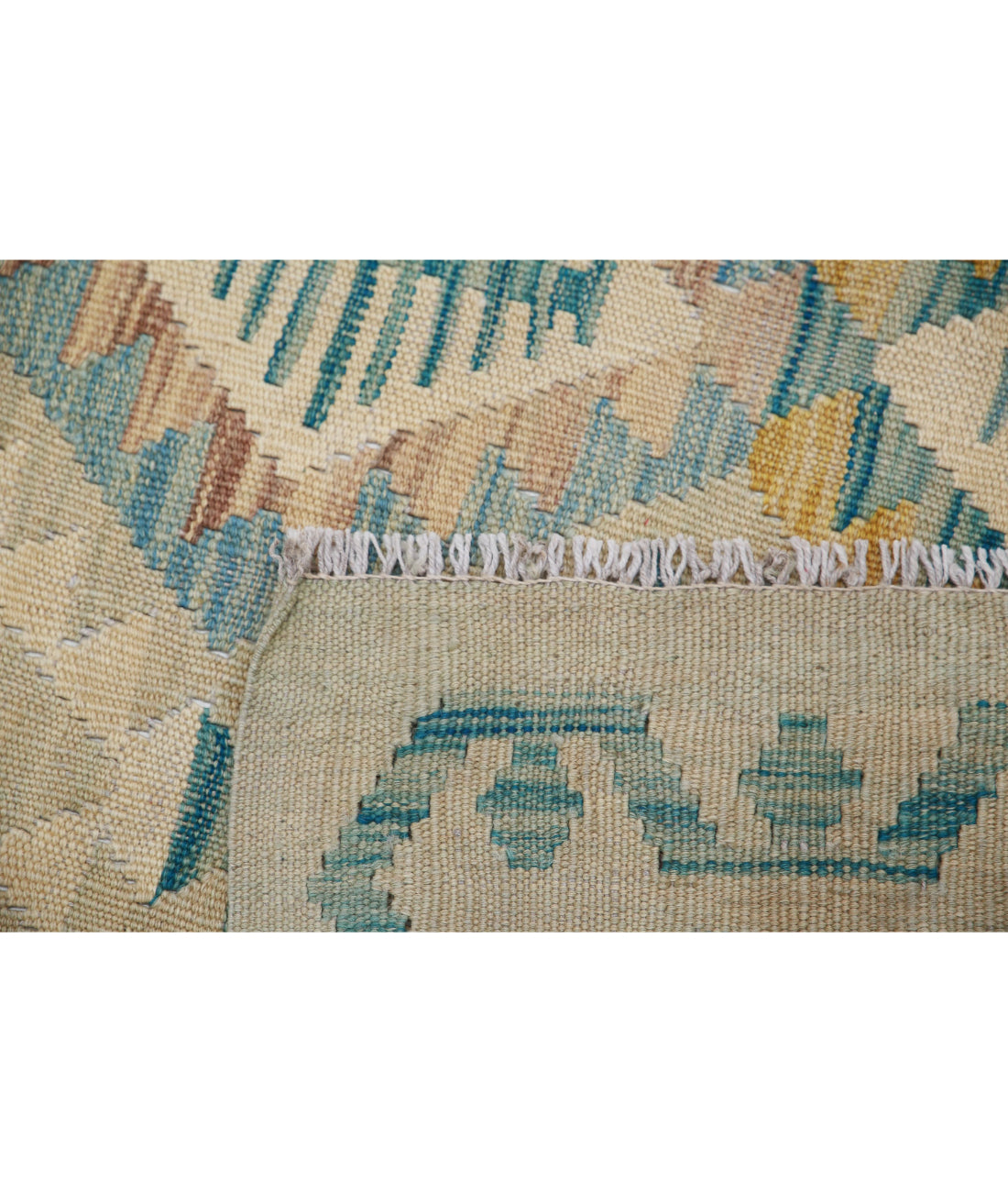 Maimana-Kilim 6'4'' X 9'4'' Hand-Knotted Wool Kilim 6'4'' x 9'4'' (190 X 280) / Ivory / Ivory