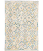 Maimana-Kilim 6'4'' X 9'4'' Hand-Knotted Wool Kilim 6'4'' x 9'4'' (190 X 280) / Ivory / Ivory