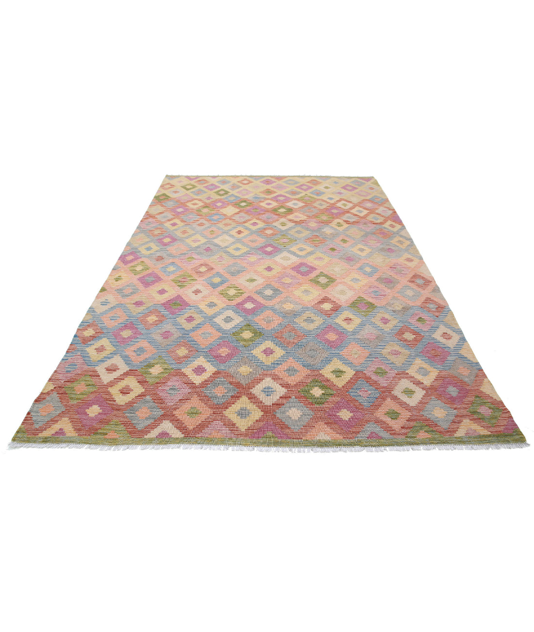 Maimana-Kilim 6'6'' X 9'9'' Hand-Knotted Wool Kilim 6'6'' x 9'9'' (195 X 293) / Multi / Multi