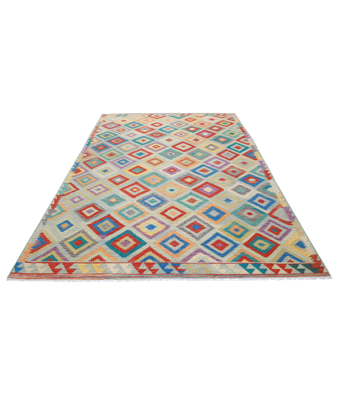 Maimana-Kilim 6'6'' X 9'11'' Hand-Knotted Wool Kilim 6'6'' x 9'11'' (195 X 298) / Multi / Multi