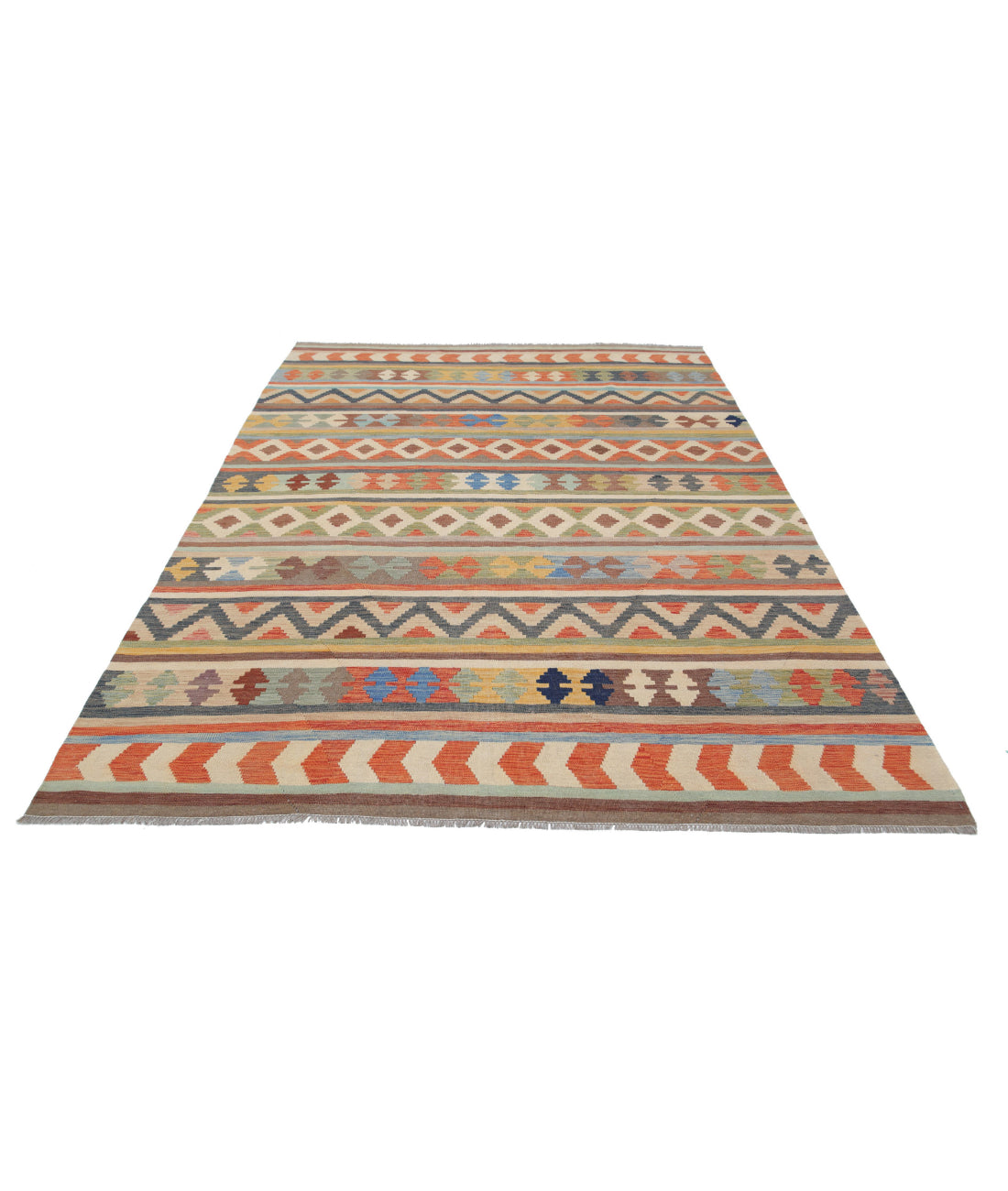 Maimana-Kilim 6'5'' X 9'5'' Hand-Knotted Wool Kilim 6'5'' x 9'5'' (193 X 283) / Multi / Multi