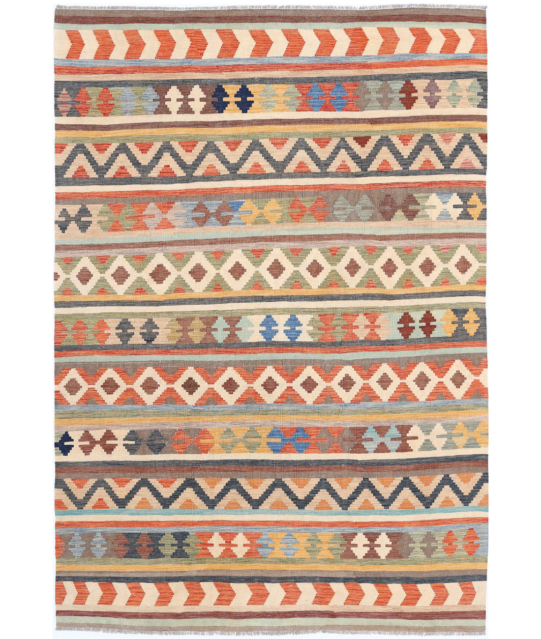 Maimana-Kilim 6'5'' X 9'5'' Hand-Knotted Wool Kilim 6'5'' x 9'5'' (193 X 283) / Multi / Multi