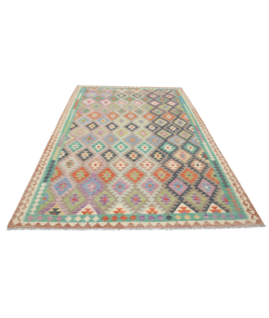 Maimana-Kilim 6'5'' X 9'10'' Hand-Knotted Wool Kilim 6'5'' x 9'10'' (193 X 295) / Multi / Multi