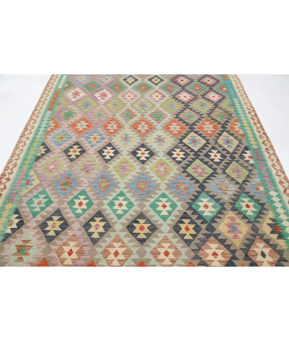 Maimana-Kilim 6'5'' X 9'10'' Hand-Knotted Wool Kilim 6'5'' x 9'10'' (193 X 295) / Multi / Multi