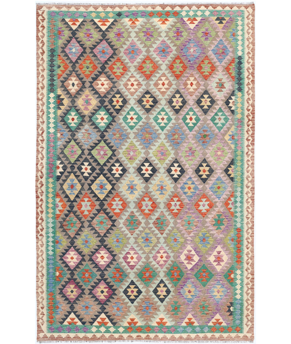 Maimana-Kilim 6'5'' X 9'10'' Hand-Knotted Wool Kilim 6'5'' x 9'10'' (193 X 295) / Multi / Multi