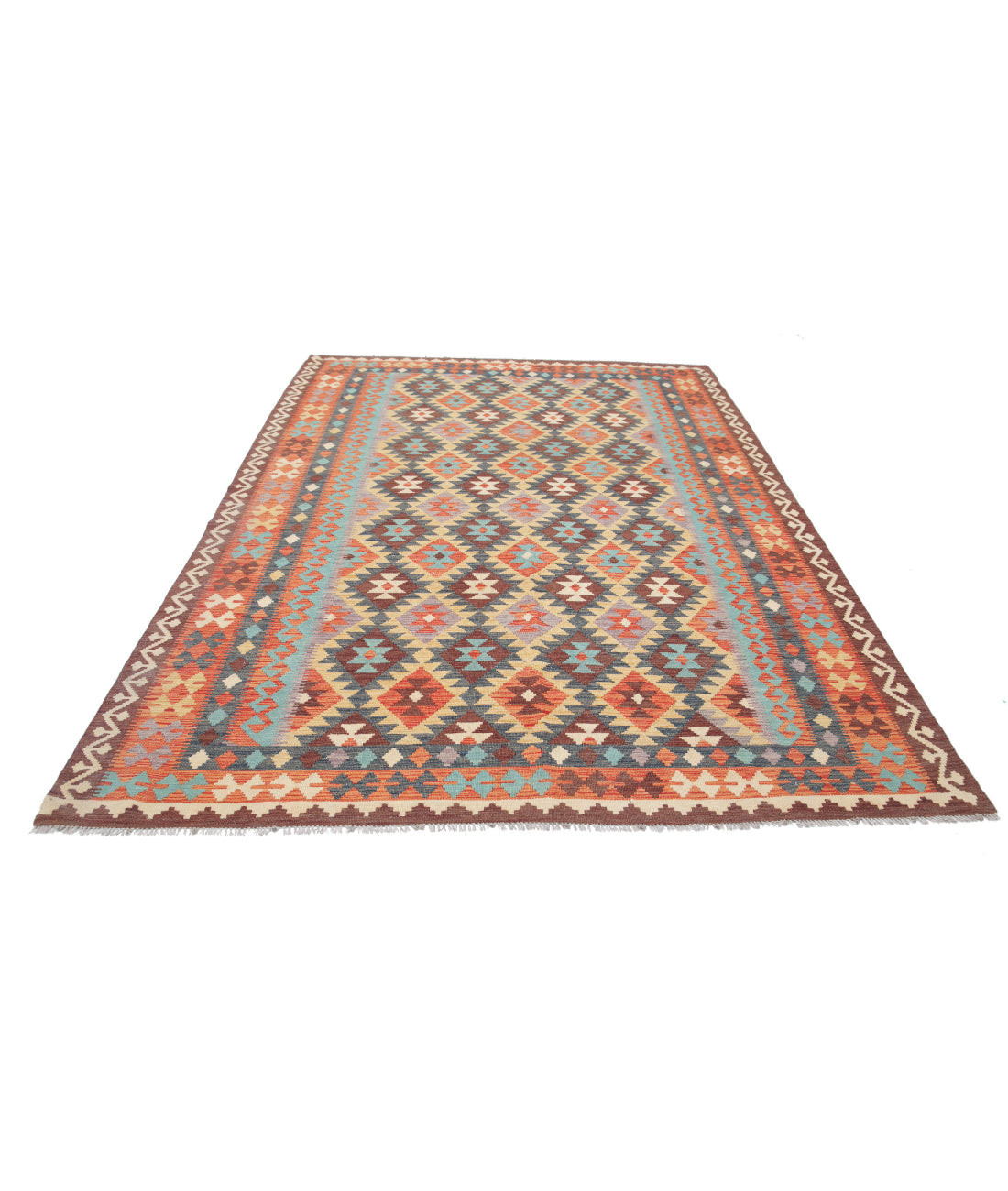 Maimana-Kilim 6'7'' X 9'9'' Hand-Knotted Wool Kilim 6'7'' x 9'9'' (198 X 293) / Multi / Multi