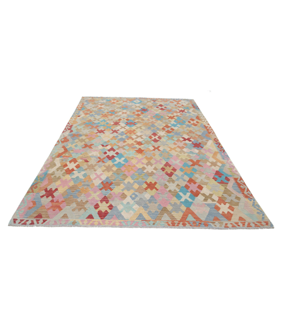 Maimana-Kilim 6'6'' X 9'5'' Hand-Knotted Wool Kilim 6'6'' x 9'5'' (195 X 283) / Multi / Multi