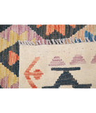 Maimana-Kilim 6'4'' X 9'6'' Hand-Knotted Wool Kilim 6'4'' x 9'6'' (190 X 285) / Black / Ivory