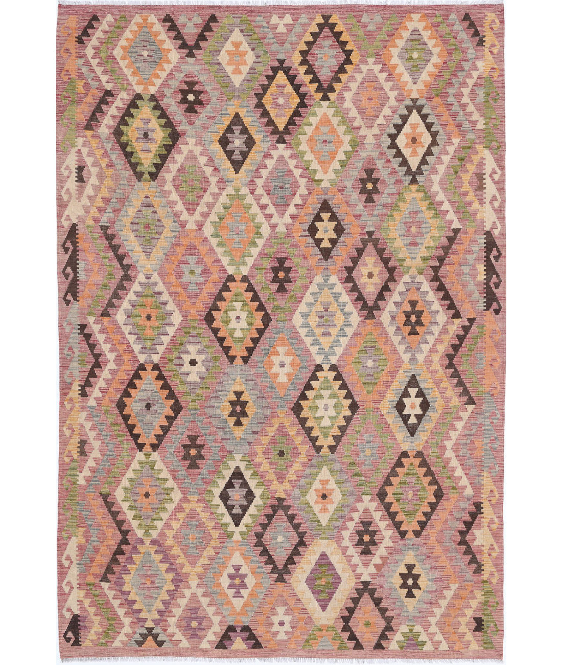 Maimana-Kilim 6'6'' X 9'9'' Hand-Knotted Wool Kilim 6'6'' x 9'9'' (195 X 293) / Multi / Multi